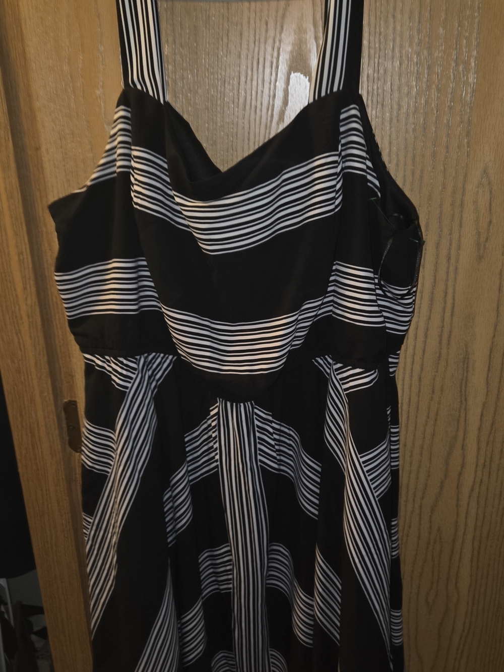 Lane Bryant Black and White Striped Midi Dress Size 22 EUC